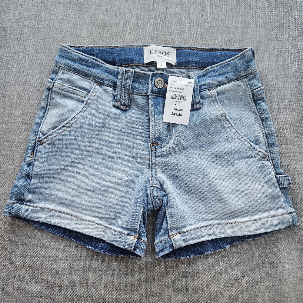 Ceros Girls Denim Jean Shorts Size 7 NWT